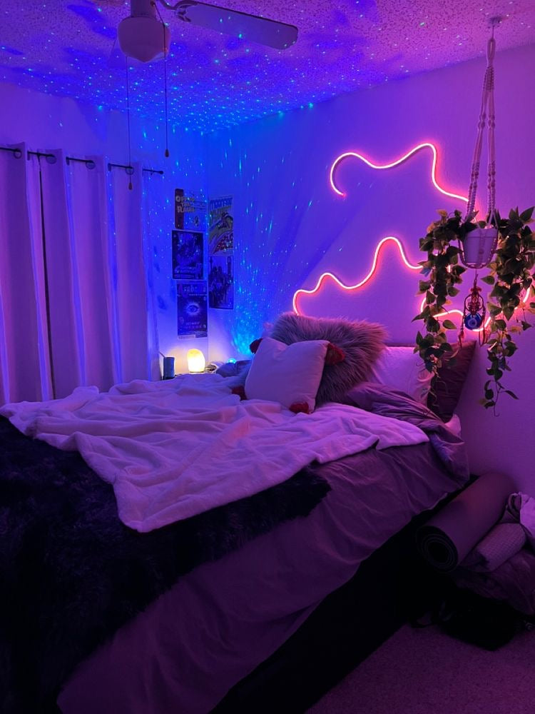 aesthetic led bedroom  Neon bedroom, Neon room, Room ideas bedroom
